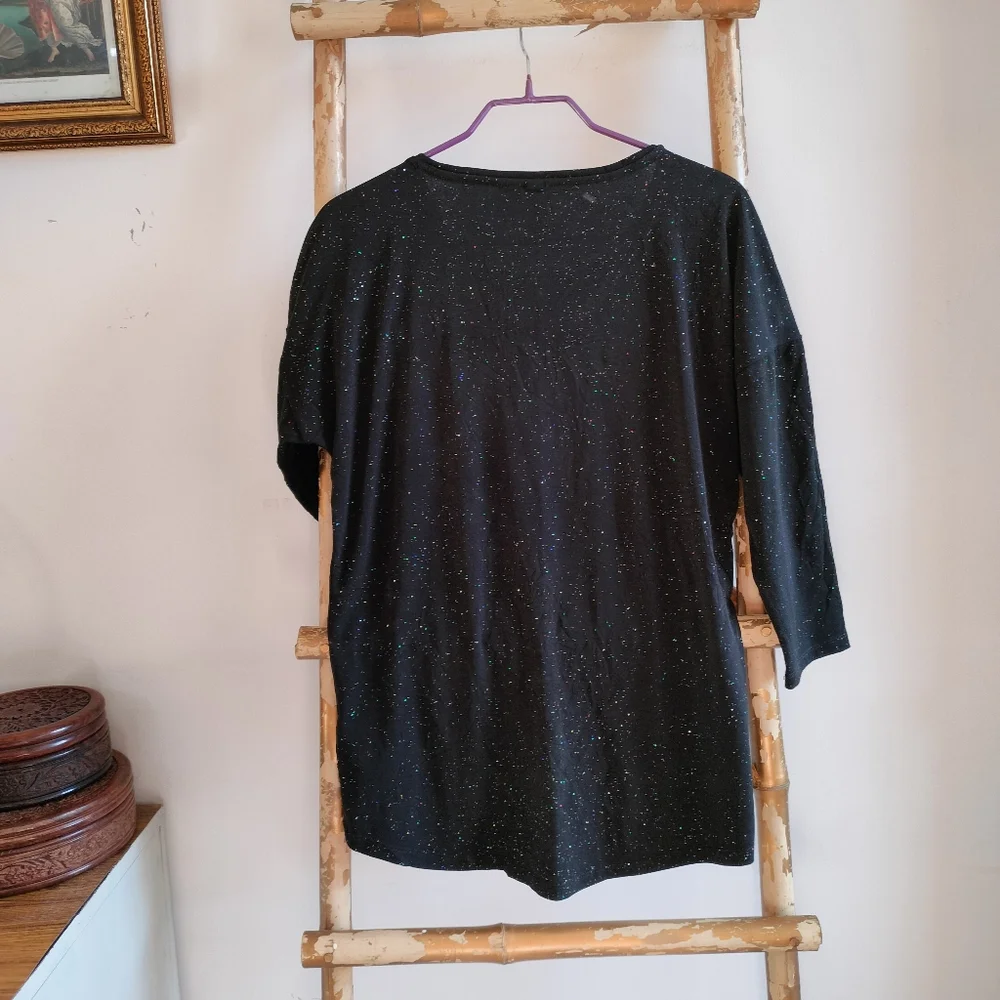 🌹The Quiet Luxury Collection🌹 H&M Black Jersey Sparkle Blouse - Picture 4 of 14